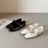 Estilo Nuevo Primavera 2026~ Zapatos Planos Mary Jane de Correa Única para Mujer Estilo Francés Puntera Redonda Retro Cómodos