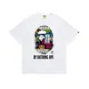 Dropshipping Marca de Moda High Street 240g Camiseta Cartoon de Alta Qualidade Manga Curta Comércio Exterior Atacado Transfronteiriço Unissex Top Camiseta Tendência