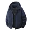 Chaqueta con capucha para hombre 2026 Primavera y Otoño Nuevo Estilo Color Sólido Simple Versátil Holgada Exterior Casual