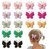 Traje de Pasador de Pelo Tejido a Mano de Lana Europeo y Americano Mariposa Enrollada Pasador de Color Sólido Suave Todo-partido Tocado para Bebé 3841
