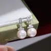 Acessórios DIY Prata de Lei S925 Configurações para Brincos de Pérola Chupeta Studs de Zircônia Cúbica em Formato T Prata Configurações Acessórios 8-12mm
