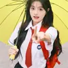 Conjunto de Top de Manga Curta Plissado Estilo Uniforme Escolar Coreano com Saia Plissada para Meninas