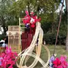 Balsa de bambú Tejido de bambú Láminas de bambú Tiras de bambú Tiras de bambú amarillo Tiras de bambú finas y suaves Arte de bambú Arte floral Instalación Decoración de bodas Creativo