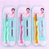 Cuchilla para dar forma a las cejas Lei Qi 1 pequeña y fácil de llevar plegable gratis 2 cuchillas de acero inoxidable S-204 al por mayor