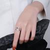Anillo Geométrico Irregular de Línea Cuadrada para Mujer Plata de Ley s925 Simple Moda Diseño Nicho Japonés y Coreano Anillo Abierto para el Dedo