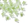 Cuentas de Flor Trompeta Estrella de Cinco Puntas de Vidrio Degradado, Cuentas de Flor de Cinco Pétalos con Agujero Central, Abalorios Sueltos para Horquillas, Pendientes, Pulseras Estilo Antiguo DIY