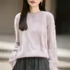 Nuevo Suéter de Punto de Lana Cachemira Otoño/Invierno 2026 Cuello Redondo Manga Larga para Mujer Corte Holgado Parte Superior de Forro Polar