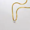 L24 Moda Europea y Americana Diseño Simple Gota de Agua Circonita Acero Inoxidable Cadena Hueso de Serpiente Joyería Horno Galvanoplastia al Vacío Oro