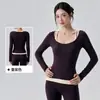 Chamarra de yoga para mujer con cuello en U y cierre frontal, top deportivo, estilo europeo y americano, adecuada para Pilates, correr, entrenamiento y fitness, manga larga
