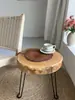 Mesa de Centro Plegable de Madera Maciza, Mesa Pequeña Simple para Balcón Exterior, Mesa Baja Tatami para Sala de Estar, Mesa de Centro para Balcón