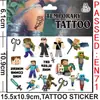 Comercio Transfronterizo Minecraft Juego de Bloques Tatuajes Temporales Calcomanías de Transferencia de Agua Desechables Calcomanías para Fiesta de Cumpleaños