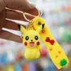 Chaveiro de Borracha Macia em PVC de Anime Cartoon Pokemon Pingente de Bolsa Fofo Pikachu Acessório Cartoon 3D