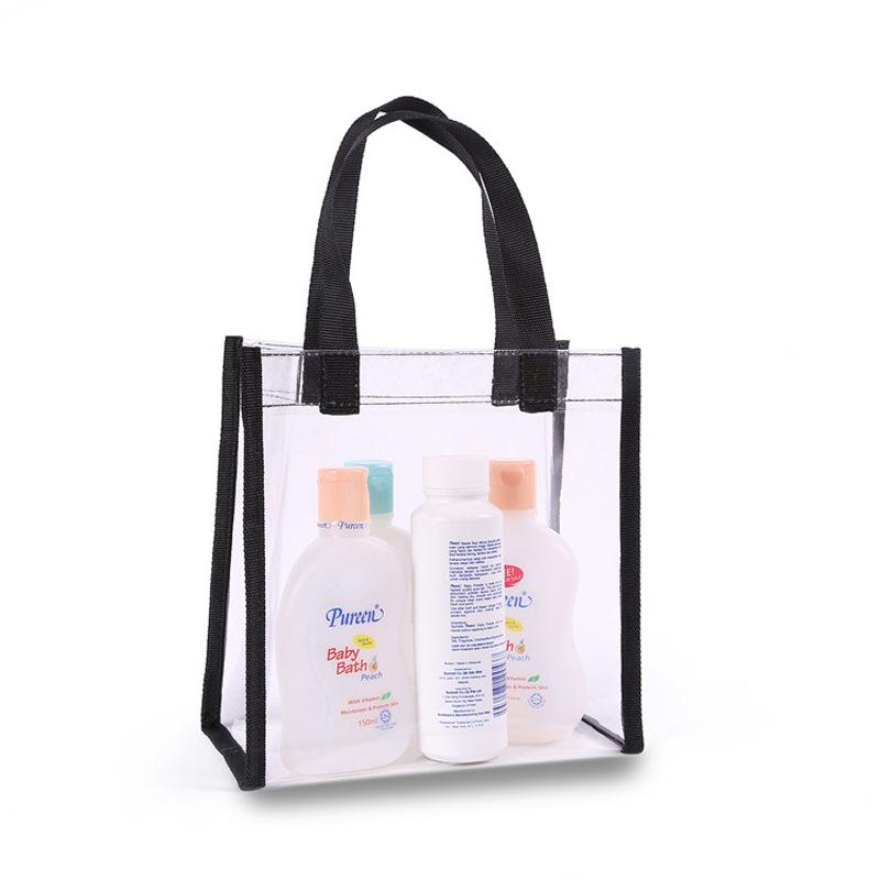 厂家塑料pvc托特包防水手提袋 透明pvc化妆品购物袋 喜糖