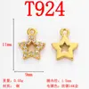 Pendente de Moda de Cobre Puro Mais Vendido no Exterior Conserva a Cor Ouro Real 18K Micro-Incustado Zircônia DIY Coração Estrela de Cinco Pontas Acessórios para Colar