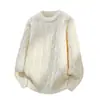 Invierno 2026 Nuevo Suéter de Punto Holgado de Cuello Redondo para Hombre Moda Juvenil Camisa Base Casual