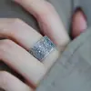 Anillo Abierto de Plata de Ley S925 con Patrón Retro Envejecido de Primera Calidad con Significado Auspicioso, Liso y Próspero, Estilo Étnico Chino Nuevo para Mujeres