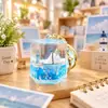 Llavero de botella flotante para velero marino con aceite en su interior, exquisitos adornos para mochila escolar infantil, llavero para llaves de coche, colgante para pareja
