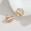 Pendientes Redondos Geométricos de Acero Inoxidable de Moda Europea y Americana para Mujer, No se Desvanecen, Lujo Ligero, Pendientes de Acero de Titanio de Gama Alta, Envío Directo de Una Pieza