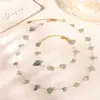 Pulsera de Piedra Irregular de Acero Inoxidable Estilo Pastoral Transparente Joyería de Mano para Mujer Nueva Moda Europea y Americana Transfronteriza de Amazon