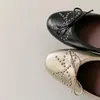 Primer encuentro: Zapatos Planos Únicos y Elegantes con Lazo de Remaches para Mujer, Suela Suave, Bailarinas Planas Slip-On Poco Profundas