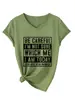 ¡Cuidado, NO soy un sitio independiente de Amazon Ebay de Moda Personalidad Camiseta de Manga Corta con Cuello en V para Mujer Comercio Exterior