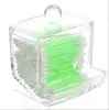 Caja de Acrílico Transparente para Bastoncillos de Algodón Ps, Caja de Almacenamiento para Discos de Algodón, Caja de Almacenamiento de Muestras para Escritorio, Caja Transparente para Discos de Algodón