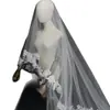 Velo de Novia 3m Blanco Capa Única Encaje Bordado por Computadora Velo de Boda Fabricante Mayorista