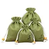 Bolsa de Algodón y Lino Estampada Creativa Boca de Cinturón Joyería Regalo Bolsa Retorcida Empaque Vacío para Joyería Cordón Bolsa Pequeña