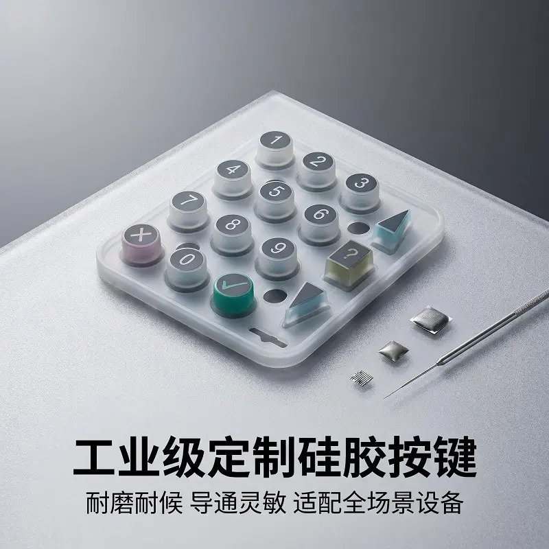 耐磨荧光硅胶按键喷PU防滑涂层印刷导电硅胶按键适用于遥控器2