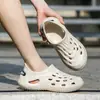 Zapatos con Agujeros para Hombre Verano Suela Gruesa para Exteriores, Vadeo, Rafting, Zapatos de Playa Ligeros Antideslizantes Fondo Engrosado Zapatos de Rastreo