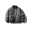 Yidao Vintage 2025 Inverno Novo Retrô Americano Vintage Solta Bloco de Cores Gola Reversível Jaqueta de Algodão Estilo Aviador