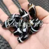 Ágata de seda blanco y negro camino camino jade cuentas sueltas ágata oval lezi cuentas de barril pulsera collar accesorios cuentas
