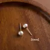 Joyería Transfronteriza Europea y Americana, Simple y Elegante, Varios Tamaños, Pendientes de Perla Pan de Plata, Accesorios de Nicho Elegantes al por Mayor