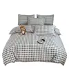 Juego de ropa de cama de cuatro piezas de algodón puro, juego de tres piezas totalmente de algodón para dormitorios de estudiantes, sábana individual y funda de edredón para uso doméstico