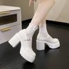 Sapatos de Casamento Pequenos Artefato de Casamento Sapatos de Plataforma Salto Alto 8cm Sapatos de Noiva de Casamento Casamento Branco Sapatos para Aumentar a Altura