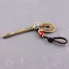 Llavero de Coche Colgante de Aro Pequeño de Latón Vintage Dorado, Estilo Antiguo Feng Shui Atrae-Riqueza Adorno Pequeño de Cobre