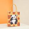 Bolsa de mão pintada a óleo com desenho em feltro, bolsa tote panda flor celebridade da internet, bolsa pequena versátil, bolsa de feltro da moda para compras
