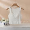 D17 Sexy Navel Vest com Chest Pad Mulheres Verão Roupas de Proteção Solar com Base Sutiã Uma peça Pequeno Top