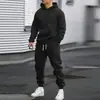Conjunto Masculino Outono 2026 Casual Esportivo Moletom Liso Masculino Conjunto de Duas Peças Moletom Solto Roupa Masculina