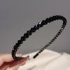 Moda Coreana Sencilla Nicho Hecho a Mano Diadema de Pelo con Perlas y Cristales Accesorio para el Cabello Fresco Dulce Delicado Pasador Diadema para Mujer
