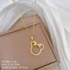 [Acero titanio] Collar de diamantes elegante y lujoso con diseño de gato y lazo para mujer, cadena de clavícula combinable, cadena de acero titanio.