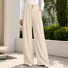 Pantalones de negocios casual de cintura alta para mujer de comercio exterior de Tiktok, pantalones de pierna ancha suaves y fluidos para el trabajo de oficina