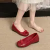 Zapatos Planos con Lazos Estilo Hada que Aumentan 4 cm de Altura, Nuevos de Verano 2026 Estilo Francés Suave Zapatos Planos de Tacón Bajo para Combinar con Faldas