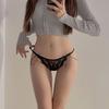 Ropa Interior Estilo Francés para Mujer Sexy Nuevo Estilo Encaje Cómodo Transpirable Cintura Baja Cinturón Delgado Algodón Puro Entrepierna Antibacteriana Verano Triángulo