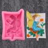 Molde de Azúcar Flip Flor de Girasol DIY Sirena Flor Hada Molde de Yeso para Aromaterapia Jabón Vela Molde Decorativo de Silicona