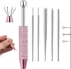 Acero Inoxidable 316 Aguja Guía Rosca Interna y Externa Pasador Guía Varilla Orejera Perforada Piercing de Labio Piercing de Lengua Herramienta Auxiliar DIY