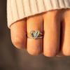 Anillo de cobre de dos piezas dos en uno de amor irregular bicolor ins nuevo más vendido transfronterizo de Amazon para mujeres