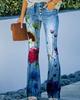 BD 01 260g sarja feminina estampado imitação jeans AliExpress ebay Comércio exterior Europeu e Americano calças casuais finas