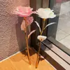 Flor Eterna Dorada Brillante Ramo de Rosas Artificiales Puesto Callejero del Parque del Mercado Nocturno Venta al por Mayor Día de San Valentín Chino Recuerdo Creativo