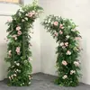 Nuevos accesorios de boda cuerno cuerno arco de flores camino terminado guía de camino boda al aire libre en el césped estante curvo color marfil